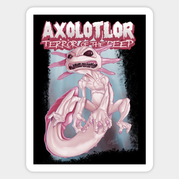 Axolotlor: Terror of the Deep Magnet by gavinmichelliart